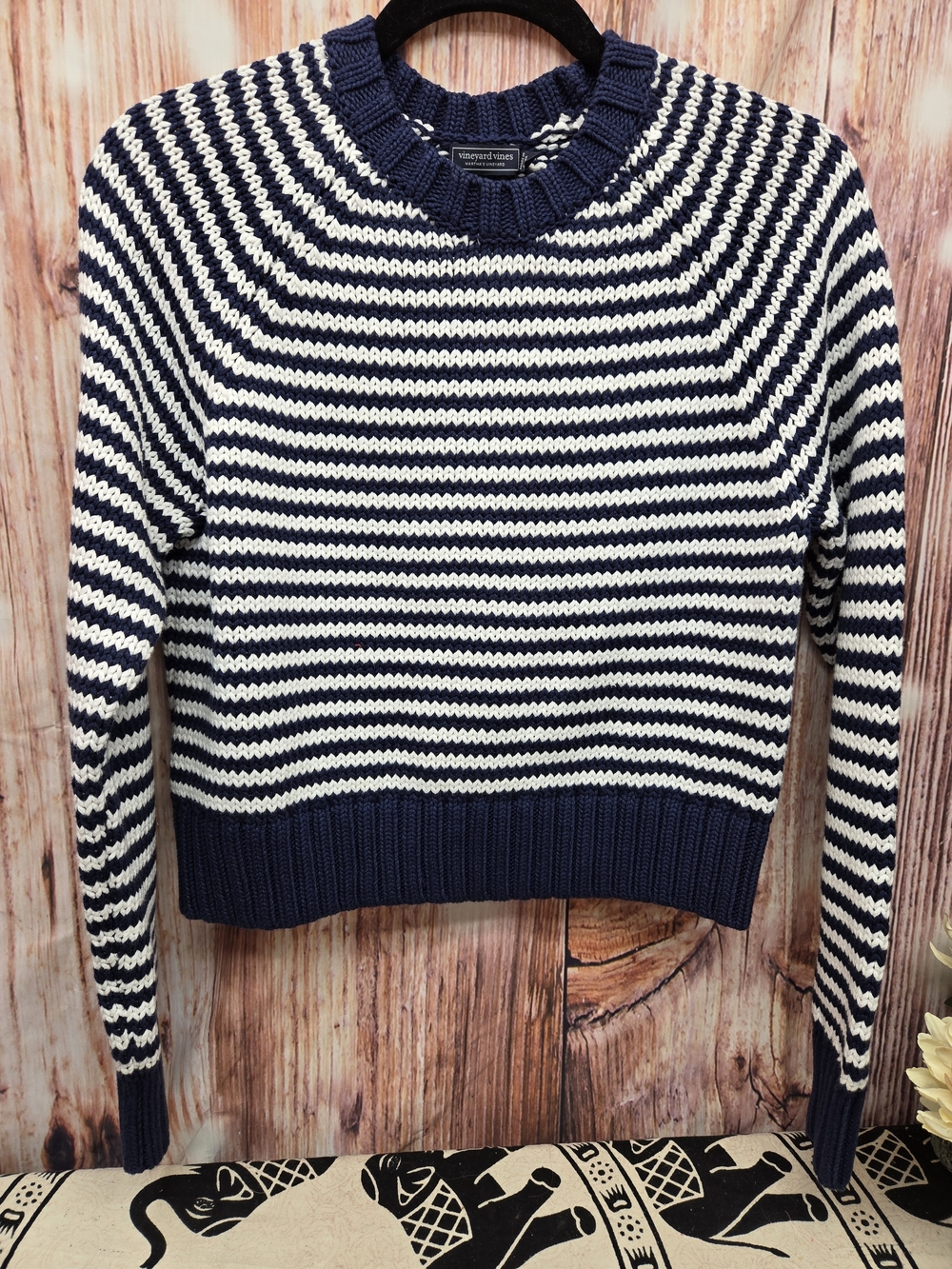 Vineyard Vines Navy & White Striped Knit Sweater Like New